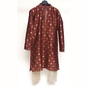 NWT Men’s Kurta Set Size 42 Maroon & Gold